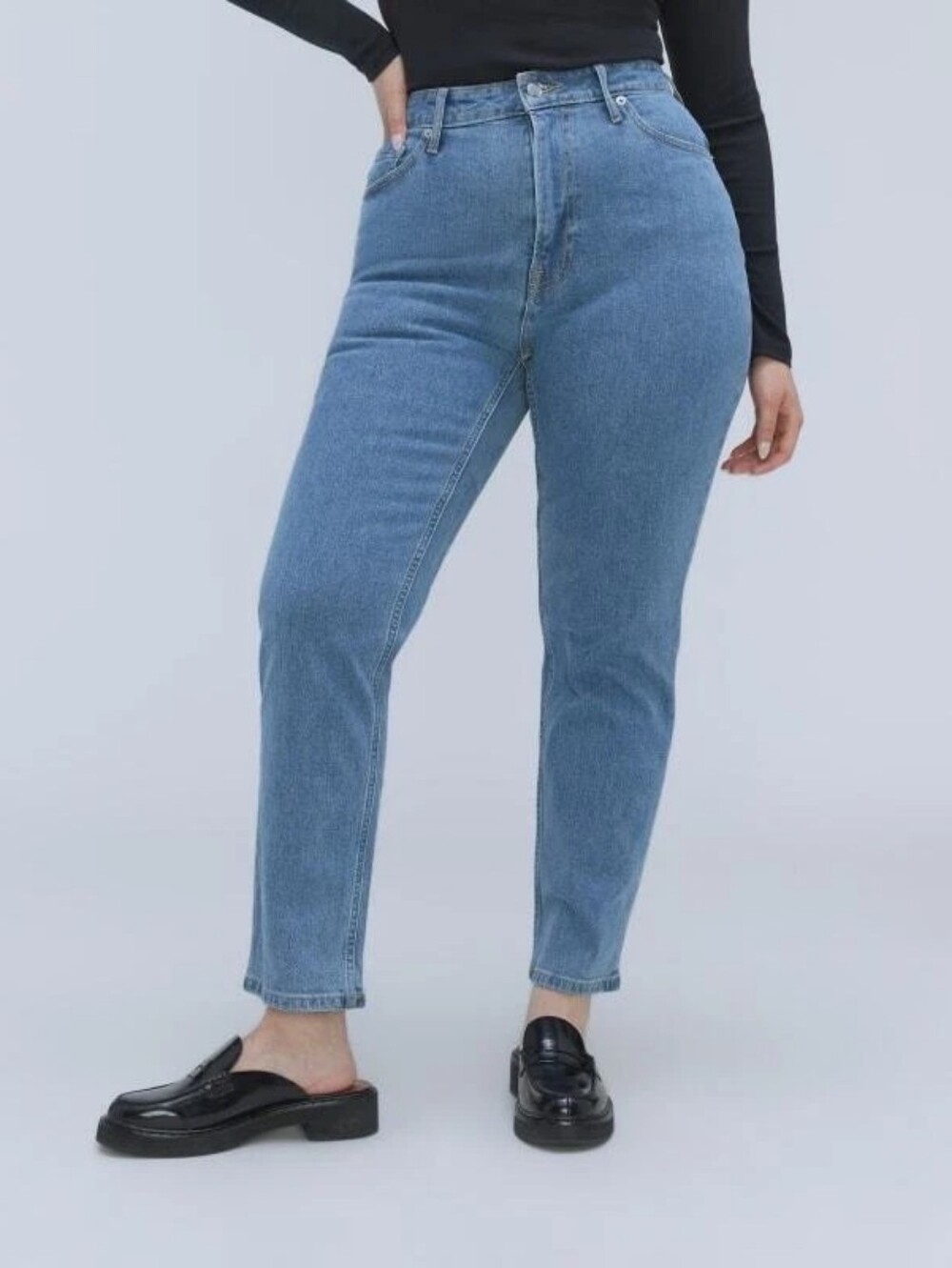 Everlane *NWOT The Curvy Cheeky Jean High-Rise Straight-Leg Medium Blue- 35/20